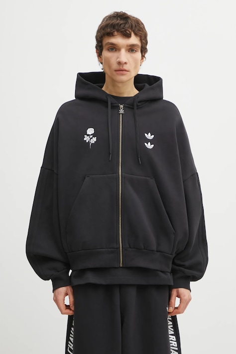 adidas Originals bluza x Willy Chavarria Heavy Weight Zip Hoody męska kolor czarny z kapturem KD9346