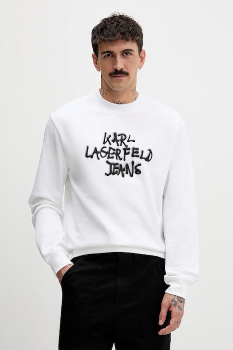 Karl Lagerfeld Jeans bluza bawełniana męska kolor biały B1M20051