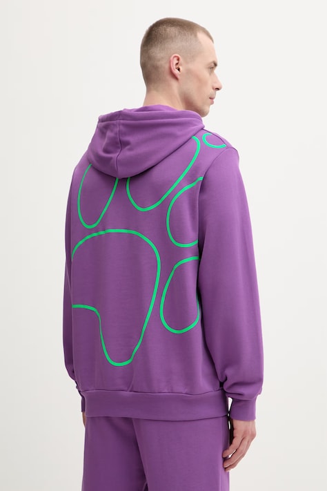 Jack Wolfskin bluza sportowa męska bawełniana Celebrate The Paw fioletowa A65904