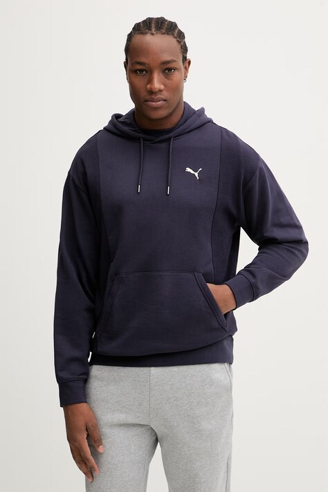 Puma bluza Class pinnacle męska kolor granatowy z kapturem gładka 692489