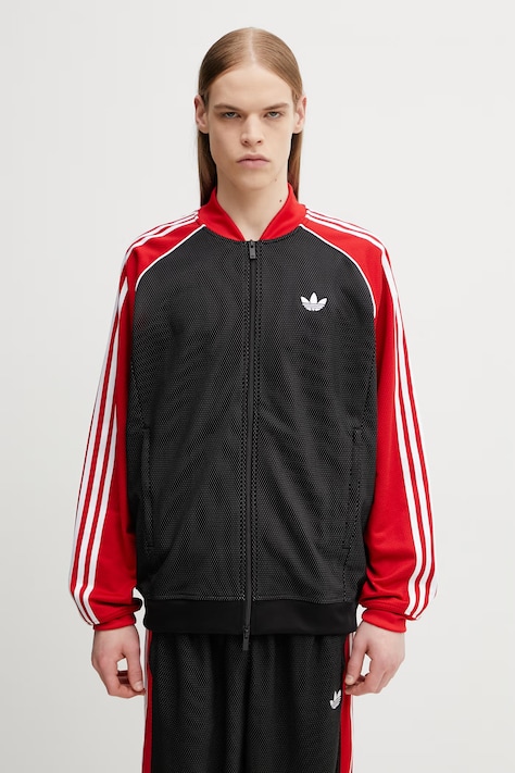 adidas Originals μπλούζα με κουμπιά ανδρική μαύρη KE0115