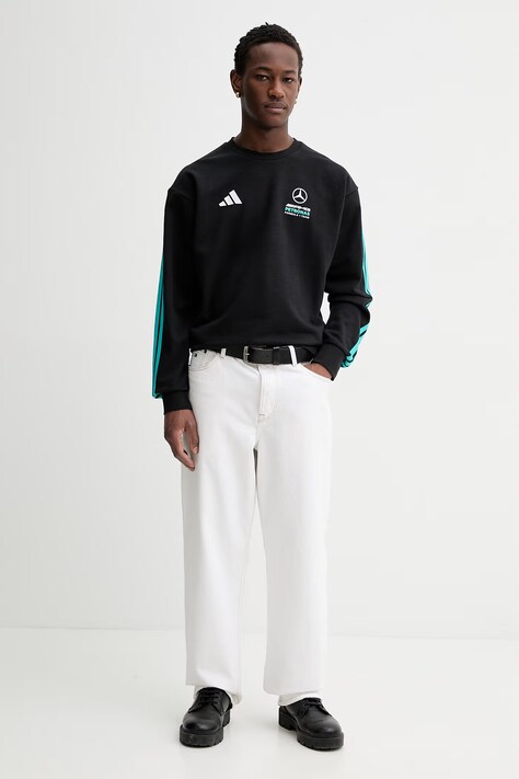 adidas bluza x Mercedes męska kolor czarny z nadrukiem KE8166