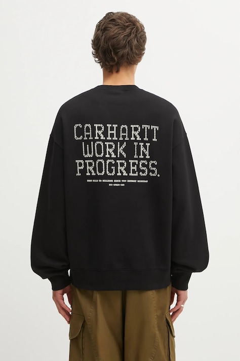 Carhartt WIP bluza bawełniana Punched Sweat męska kolor czarny z nadrukiem I036039.89XX