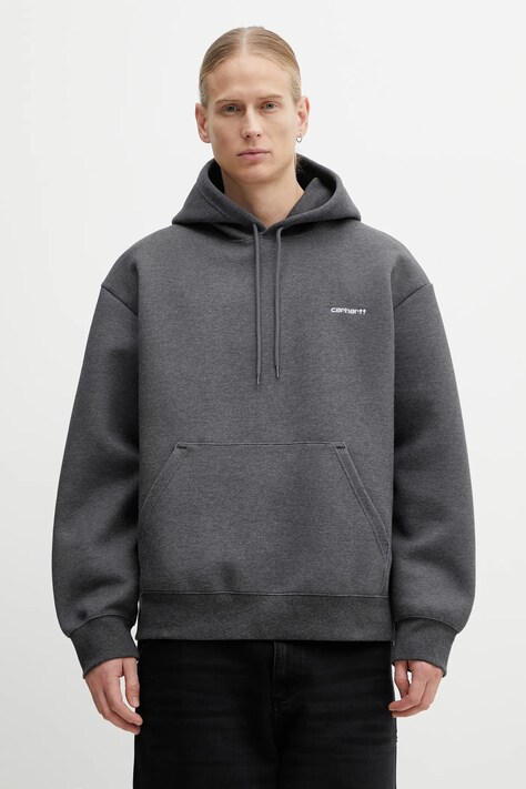 Carhartt WIP bluza Hooded Alda Sweat męska kolor szary z kapturem gładka I036055.0D2XX