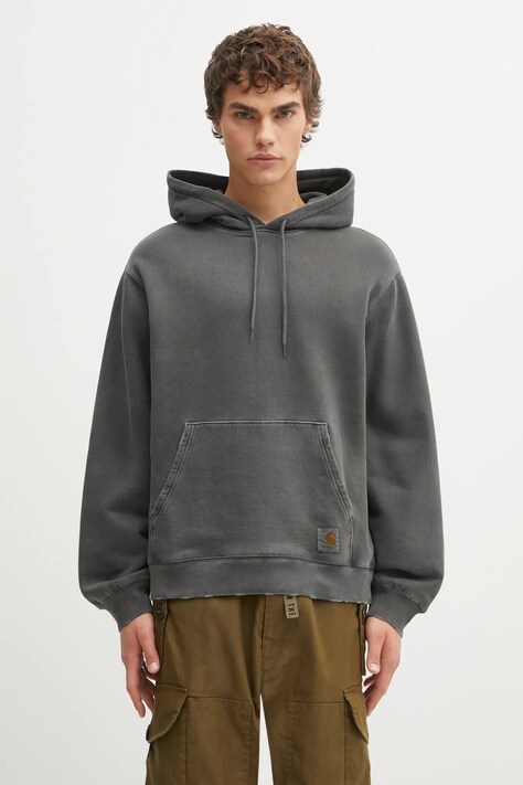 Carhartt WIP bluza bawełniana Hooded Torion Sweat męska kolor szary z kapturem gładka I036053.89B7