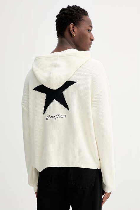 Guess Jeans sweter bawełniany męski kolor beżowy M6RR10 Z3HM1