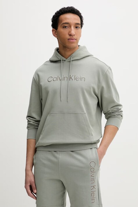 Calvin Klein суичър с качулка мъжки памучен зелен LV04LF241G