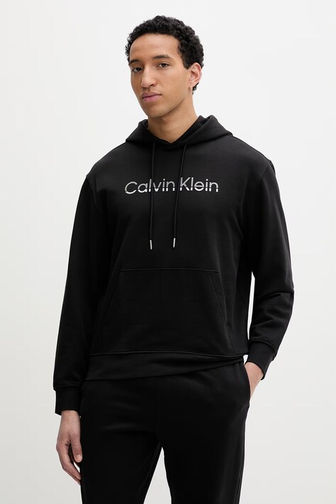 Calvin Klein Μπλούζα με κουκούλα ανδρική βαμβακερή μαύρη LV04LF242G