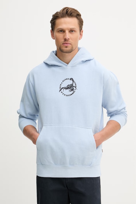 Alpha Industries US Scorpion Backprint Hoodie кофта бавовняна чоловіча блакитна 266335