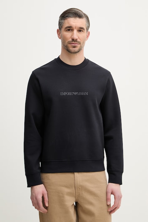 Emporio Armani bluza męska kolor granatowy z nadrukiem EM004541 AF10013