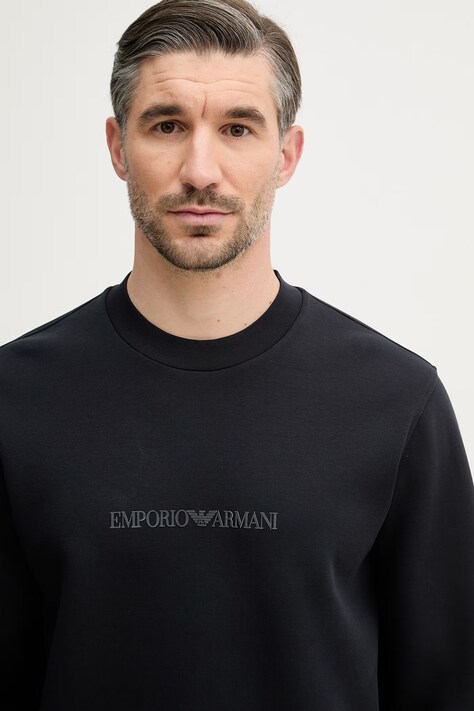 Emporio Armani bluza męska kolor granatowy z nadrukiem EM004541 AF10013