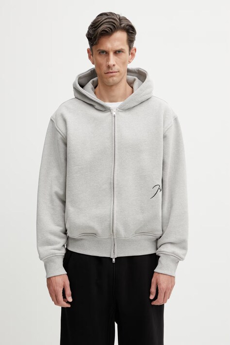 RHUDE Classique Zip Up bluza rozpinana męska z bawełną szara RHSS26HO01829