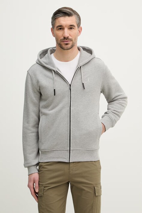 Trussardi bluza męska kolor szary z kapturem melanżowa G8068500137N