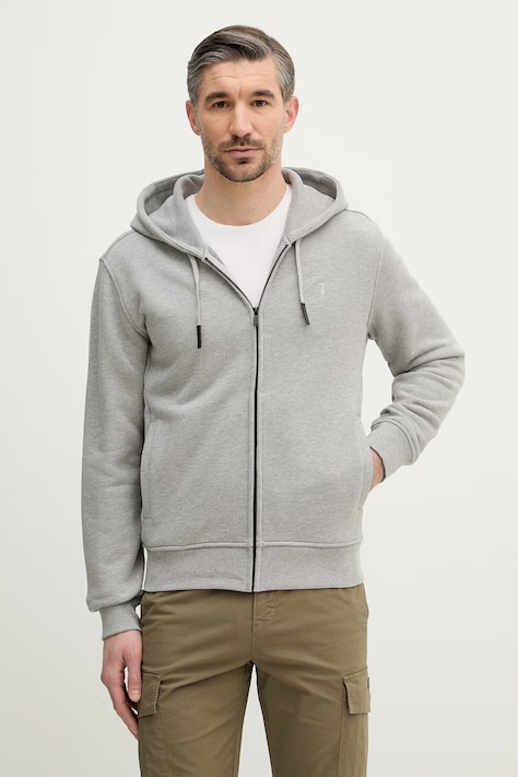 Trussardi bluza męska kolor szary z kapturem melanżowa G8068500137N