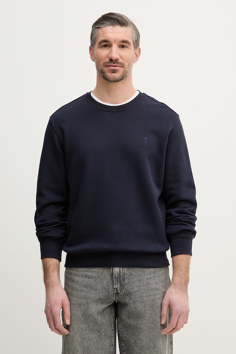 Trussardi bluza bawełniana męska kolor granatowy gładka G8088000132N