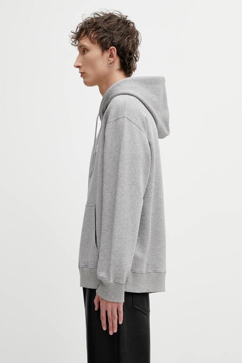 MM6 Maison Margiela Bluza bawełniana męska kolor szary z kapturem melanżowa SH0GU0042.M25025.853M