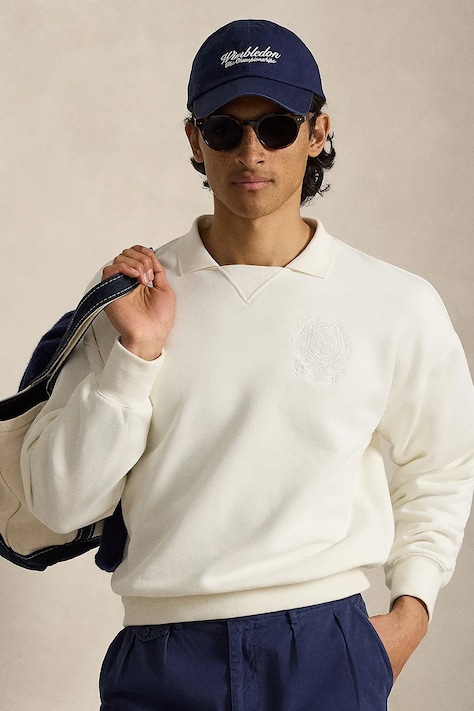Polo Ralph Lauren dukserica za muškarce od pamuka bež 710B16060
