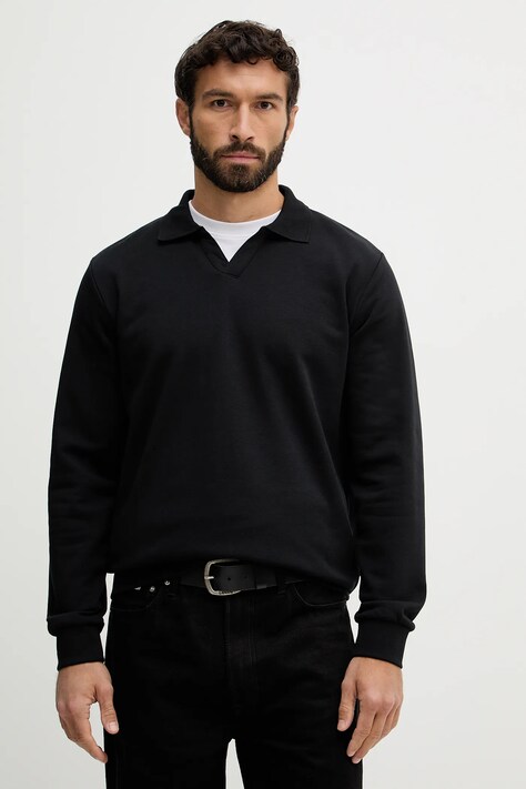 Lindbergh bluza męska kolor czarny gładka 30.705201