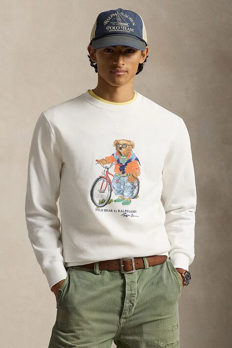 Polo Ralph Lauren bluza męska kolor biały z nadrukiem 710B14616