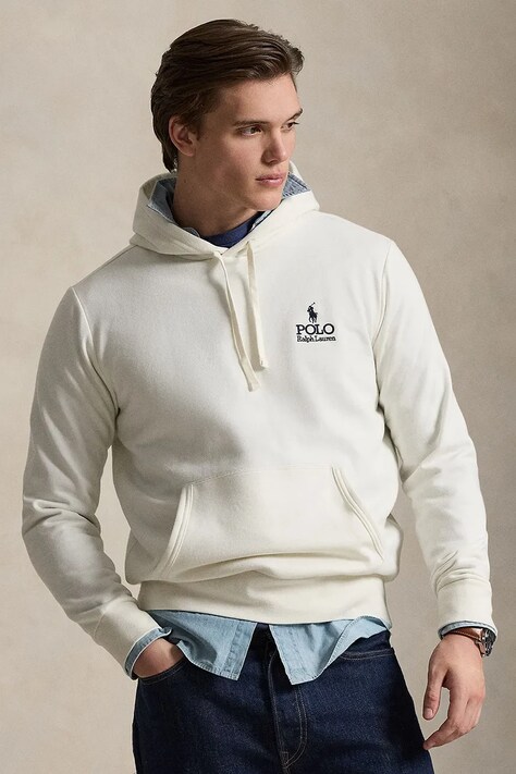 Polo Ralph Lauren bluza męska kolor beżowy z kapturem z aplikacją 710B14661