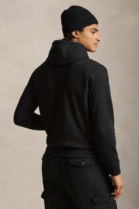 Polo Ralph Lauren bluza męska kolor czarny z kapturem z aplikacją 710B14661