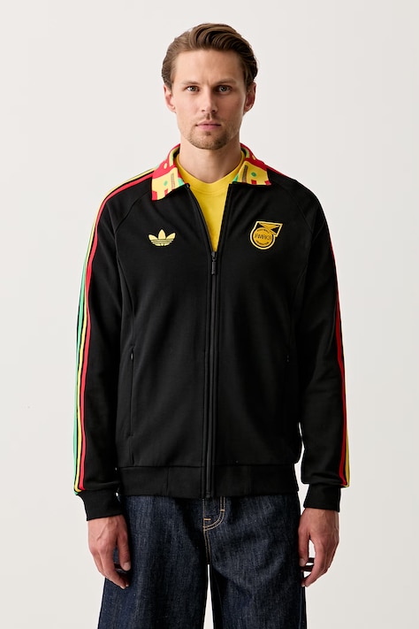 adidas Originals Hanorac cu fermoar bărbați JFF A OG JK negru JY5207 JAMAICA