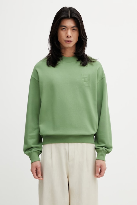 Lacoste dukserica za muškarce s pamukom zelena SH1682