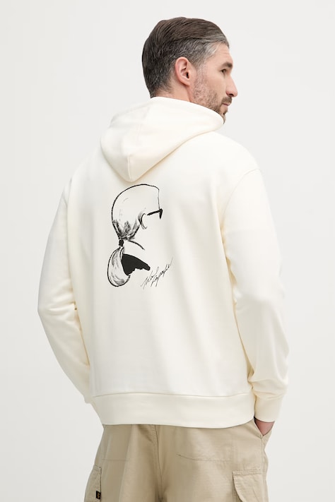 Karl Lagerfeld bluza z kapturem męska beżowa 562900.705114