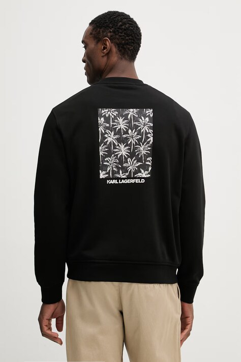 Karl Lagerfeld bluza męska kolor czarny z nadrukiem 562900.705011