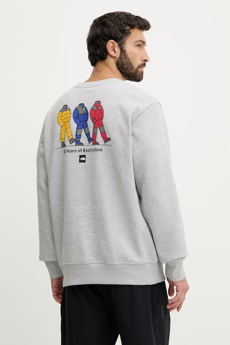 The North Face bluza CELEBRATION męska kolor szary z nadrukiem NF0A8GATDYX1