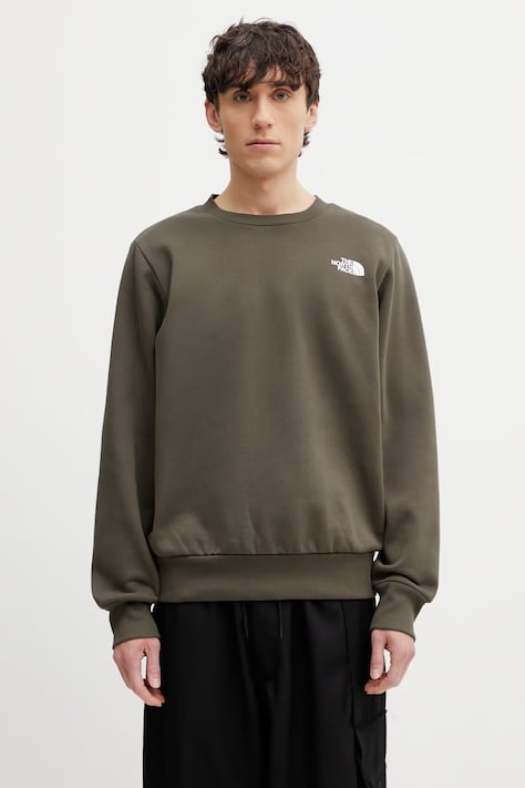 The North Face sweatshirt Simple Dome green color smooth NF0A89FB21L1