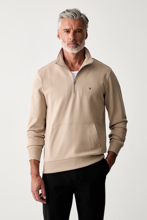Tommy Hilfiger felpa da uomo in cotone beige MW0MW43115