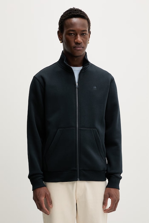 G-Star bluza rozpinana męska z bawełną Premium core track granatowa D29292-C235