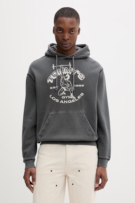 Tommy Jeans bluza męska z bawełną szara DM0DM22685