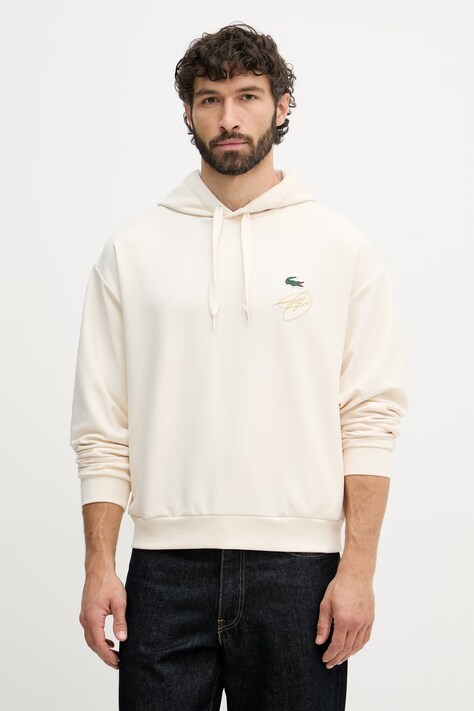 Lacoste bluza z kapturem męska beżowa SH9948