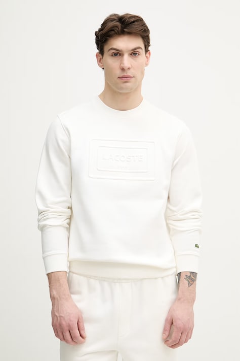 Lacoste mikina pánska bavlnená biela SH0795