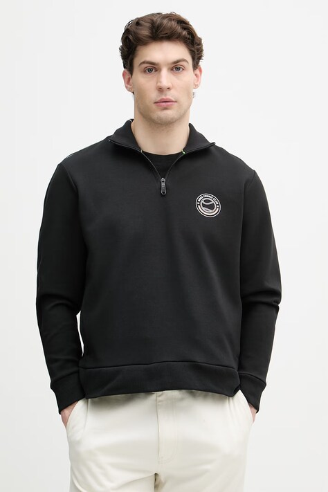 BOSS Green mikina pánska s bavlnou čierna 50560271