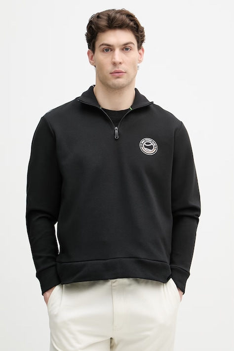 BOSS Green mikina pánska s bavlnou čierna 50560271