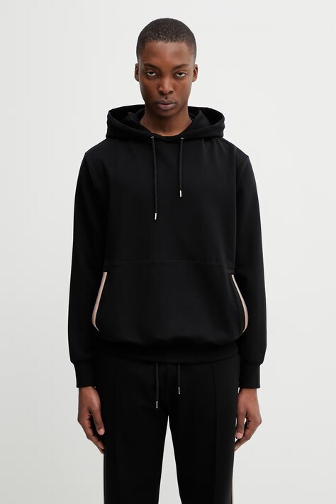 Paul Smith TAPE DETAIL bluza z kapturem męska z lyocellem czarna M1R.874Z.V02745