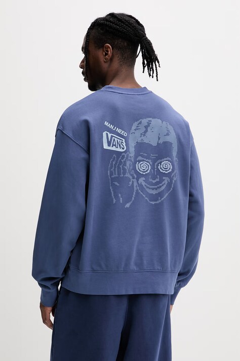 Vans bluza oversize męska z bawełny niebieska VN000STRFOB1
