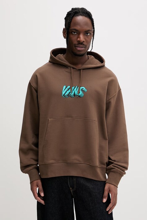 Vans Bluza z kapturem męska bawełniana brązowa VN000VXZFST1