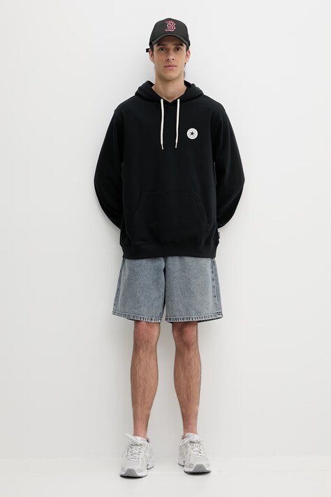 Converse кофта з капюшоном чоловіча бавовняна — SS26-BLM0LG, чорний — фото 2