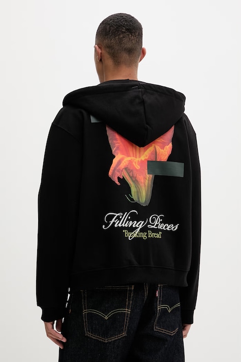 Filling Pieces μπλούζα oversize Ανδρική βαμβακερή Zucchini μαύρη 412633501289.130