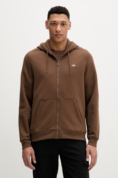 Dickies bluza męska kolor brązowy z kapturem z aplikacją DK0A4XD30TB1