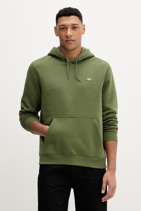 Dickies bluza męska kolor zielony z kapturem z aplikacją DK0A4XCDK721