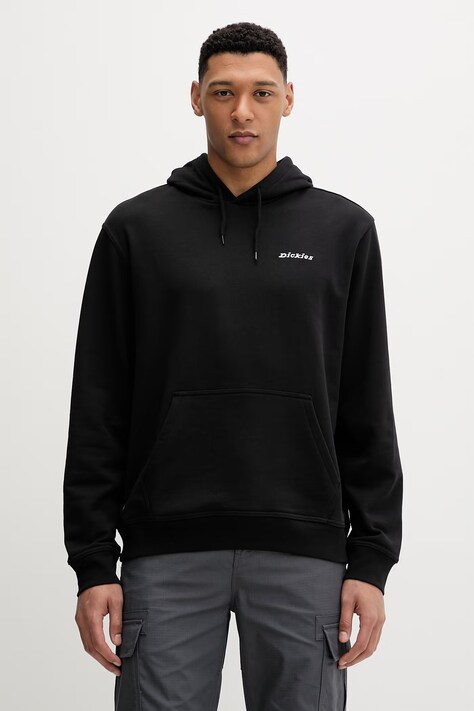 Dickies bluza męska kolor czarny z kapturem gładka DK0A889XBLK1