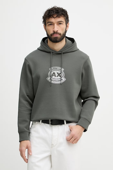 Armani Exchange суичър с качулка мъжки зелен XM002332 AF10818