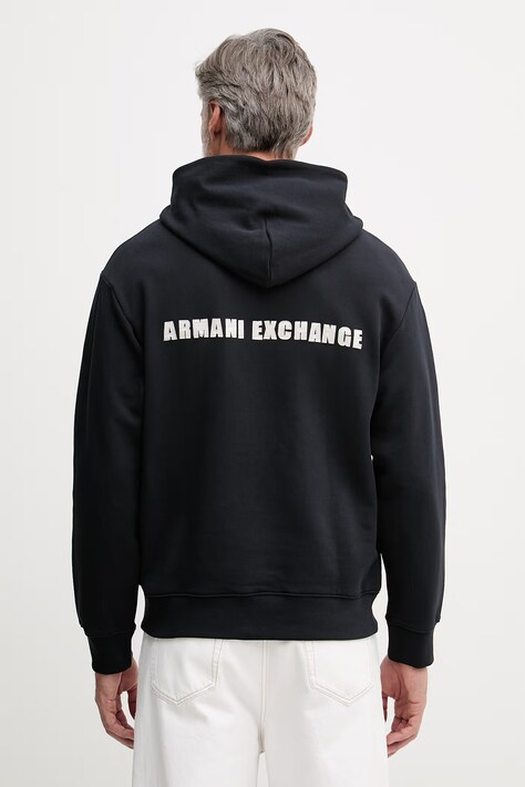 Armani Exchange кофта з капюшоном чоловіча бавовняна — SS26-BLM0MW, темно-синій — фото 3