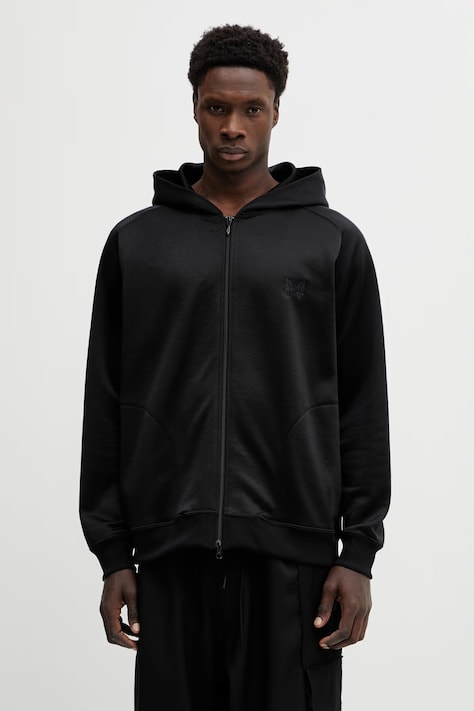 Needles sweatshirt black color hooded smooth SX423