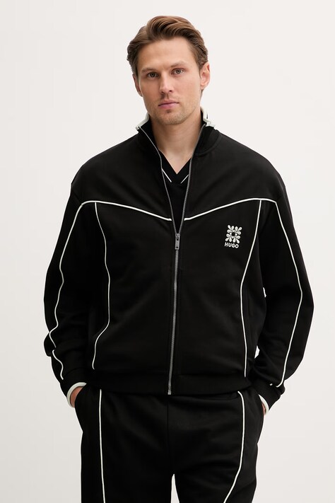 HUGO μπλούζα ανδρική με βαμβάκι Darynt μαύρη 50556587